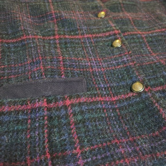 Vintage Woolrich Women's Large Wool Mohair Blazer Jacket Coat Plaid Multicolor - Picture 5 of 10
